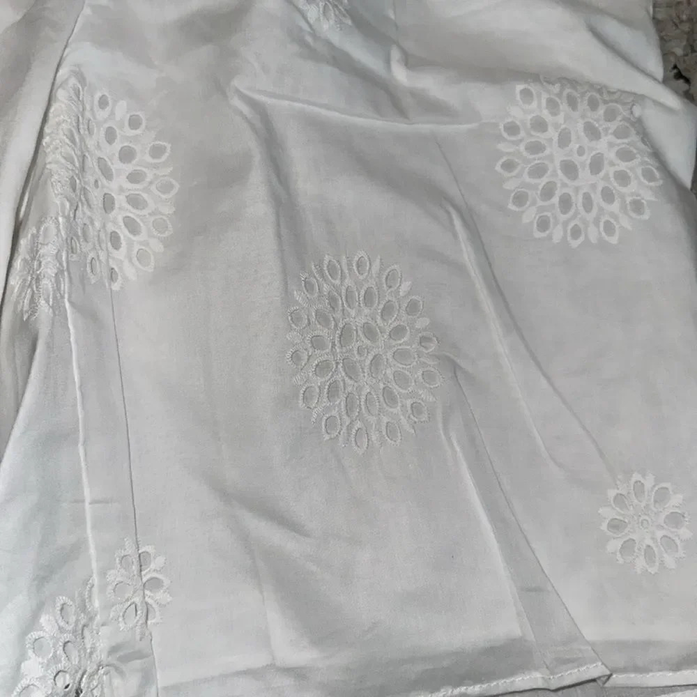 ZARA | White | EMBROIDERED LONG SHORTS - Picture 11 of 11